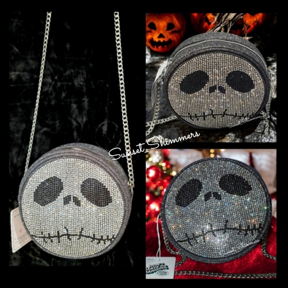 Disney Jack Skellington Halloween Nightmare Christmas Rhinestone Crossbody Purse